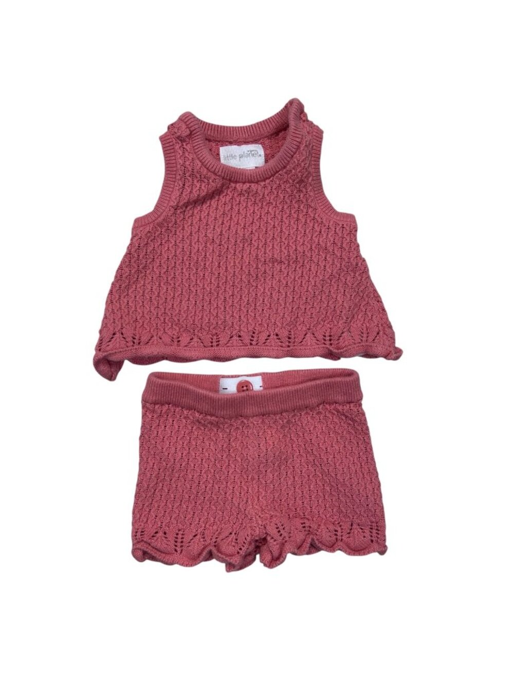 Little Planet Organic Cotton Set 3 Months Rose Pink Knit
